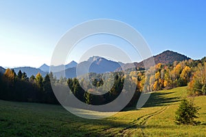 Autumn landscape in Pieniny national park, Slovakia