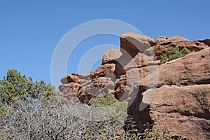 Autumn landscape at Red Rocks Park in Morrison Colorado