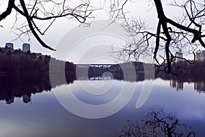 Autumn landscape reflection