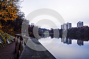 Autumn landscape reflection