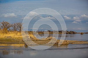 Autumn landscape on the river