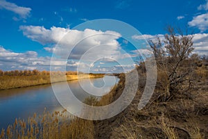 Autumn landscape on the river