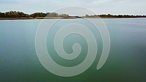 Autumn landscape on the river. calm river surface, windless weather.