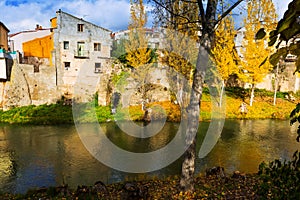 Autumn landscape with river Tajo