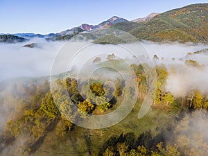 Autumn landscape in Sant Joan Les Abadesses, Girona, Spain