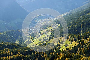 Autumn landscape at Seceda, Dolomites