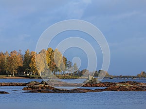 Autumn landscape at the shore of Lake Vanern