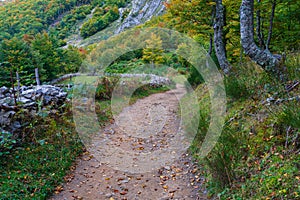 Autumn landscape in the Somiedo natural park in Asturias.