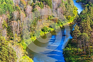 Autumn landscape. View from the rocks on the river Berd