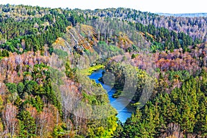 Autumn landscape. View from the rocks on the river Berd