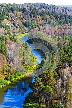 Autumn landscape. View from the rocks on the river Berd