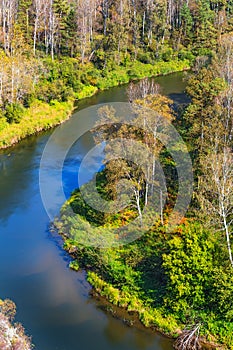 Autumn landscape. View from the rocks on the river Berd