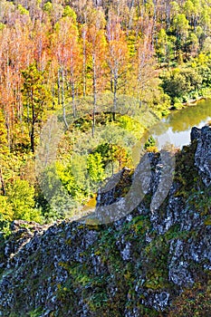 Autumn landscape. View from the rocks on the river Berd