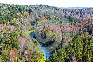 Autumn landscape. View from the rocks on the river Berd