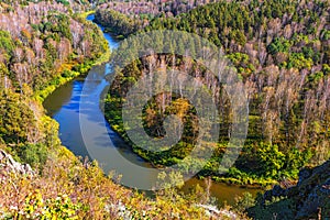 Autumn landscape. View from the rocks on the river Berd