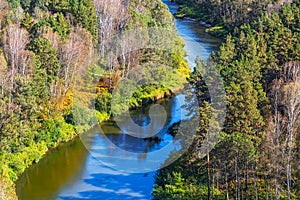 Autumn landscape. View from the rocks on the river Berd