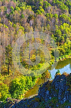 Autumn landscape. View from the rocks on the river Berd