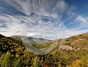 Shar mountain village in autumn, landscape