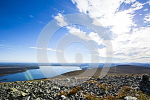 Autumn landscape in Yllas Pallastunturi National Park, Lapland, Finland