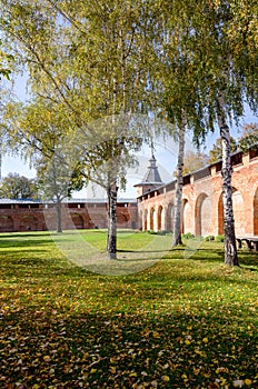 Autumn landscape in Zaraysk Kremlin a rectangular fortified citadel, built on orders of the Grand Prince Vasili III