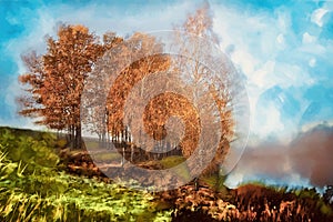 Autumn landscapee by the river.