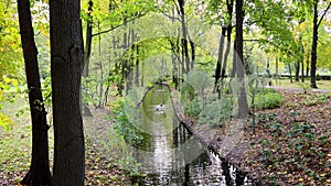 Autumn in Lazienki Park in Warsaw, Poland