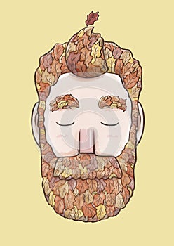 Autumn Leaf Bearded Man