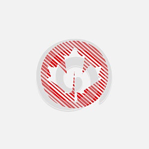 Autumn leaf canadian linear icon vector, maple leaf