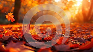A Falling Autumn Leaf.AI generated image