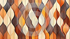 Autumn Leaf Geometric Pattern Brown Orange Beige