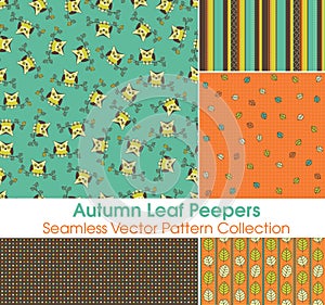 Autumn Leaf Peeper Seamless Vector Pattern Collection.