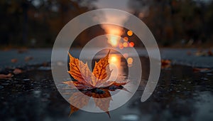 Autumn Leaf Reflection