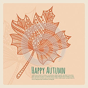 Autumn leaf. Vector illustration decorative design