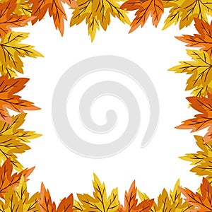 Autumn leafs plants seasonal frame