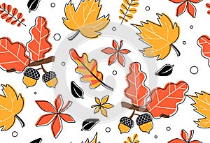 Autumn leafs seamless pattern