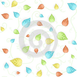 Autumn leafy seamless pattern