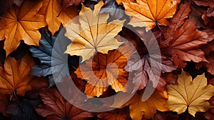 autumn leaves background, --ar 16:9 --stylize 750 --v 5.2, AI generate