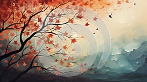 autumn leaves background, --ar 16:9 --stylize 750 --v 5.2, AI generate