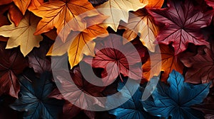 autumn leaves background, --ar 16:9 --stylize 750 --v 5.2, AI generate