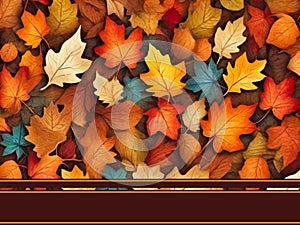 autumn leaves background with writing space at the bottom of page