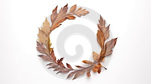 Autumn leaves border isolated on white background with copy space for your text.