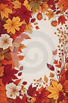 Autumn Leaves Corner Designs Nature\'s Fall Border Collection Warm Colorful Leaves Borders Autumn Decorative Borders