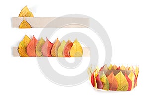 autumn leaves crown craft, DIY, step by step instruction