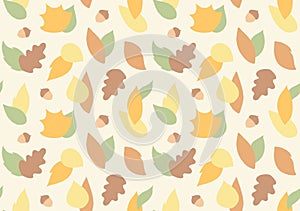 Autumn leaves flat seamless pattern