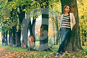 Autumn leaves girl book casual