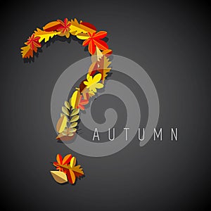 Autumn illustration, question symbol photo