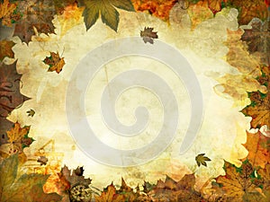 Autumn leaves melancholy vintage background