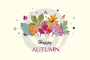 Autumn leaves minimal style template design