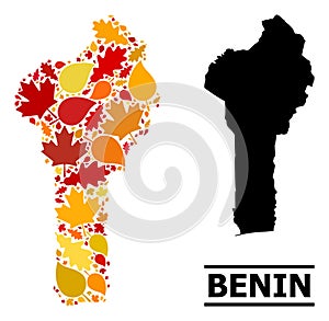 Autumn Leaves - Mosaic Map of Benin