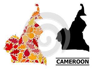 Autumn Leaves - Mosaic Map of Cameroon
